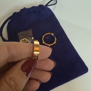 Trendy gold Tory Burch earrings